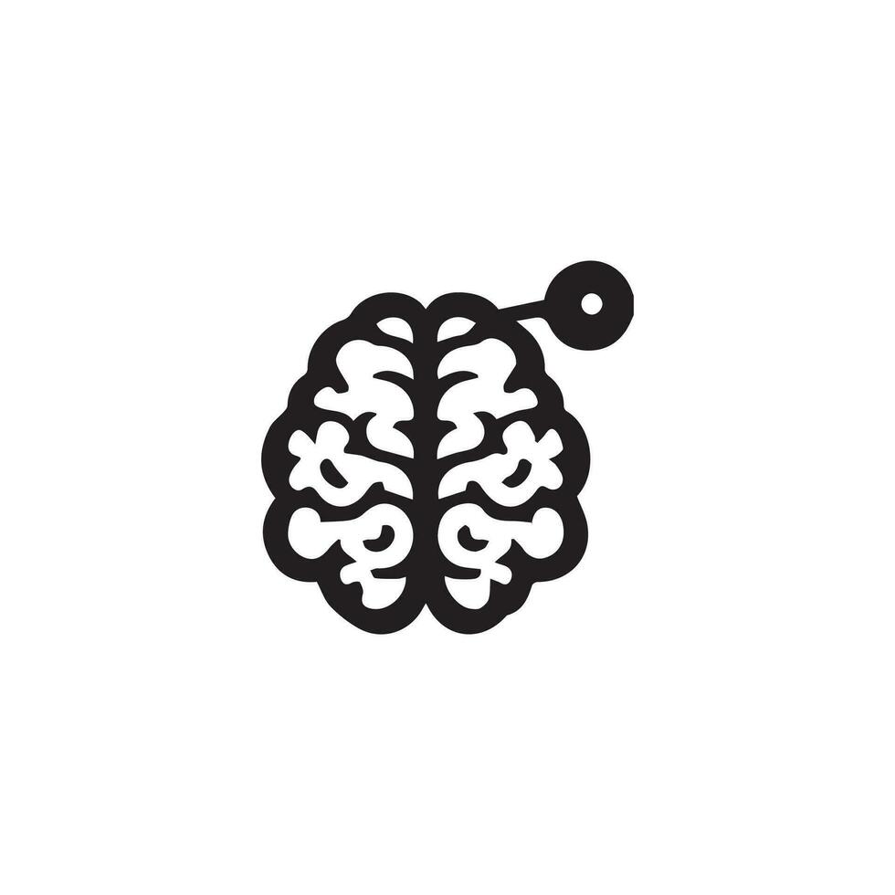 Brain Logo silhouette design vector template. Brainstorm think idea Logotype concept icon.
