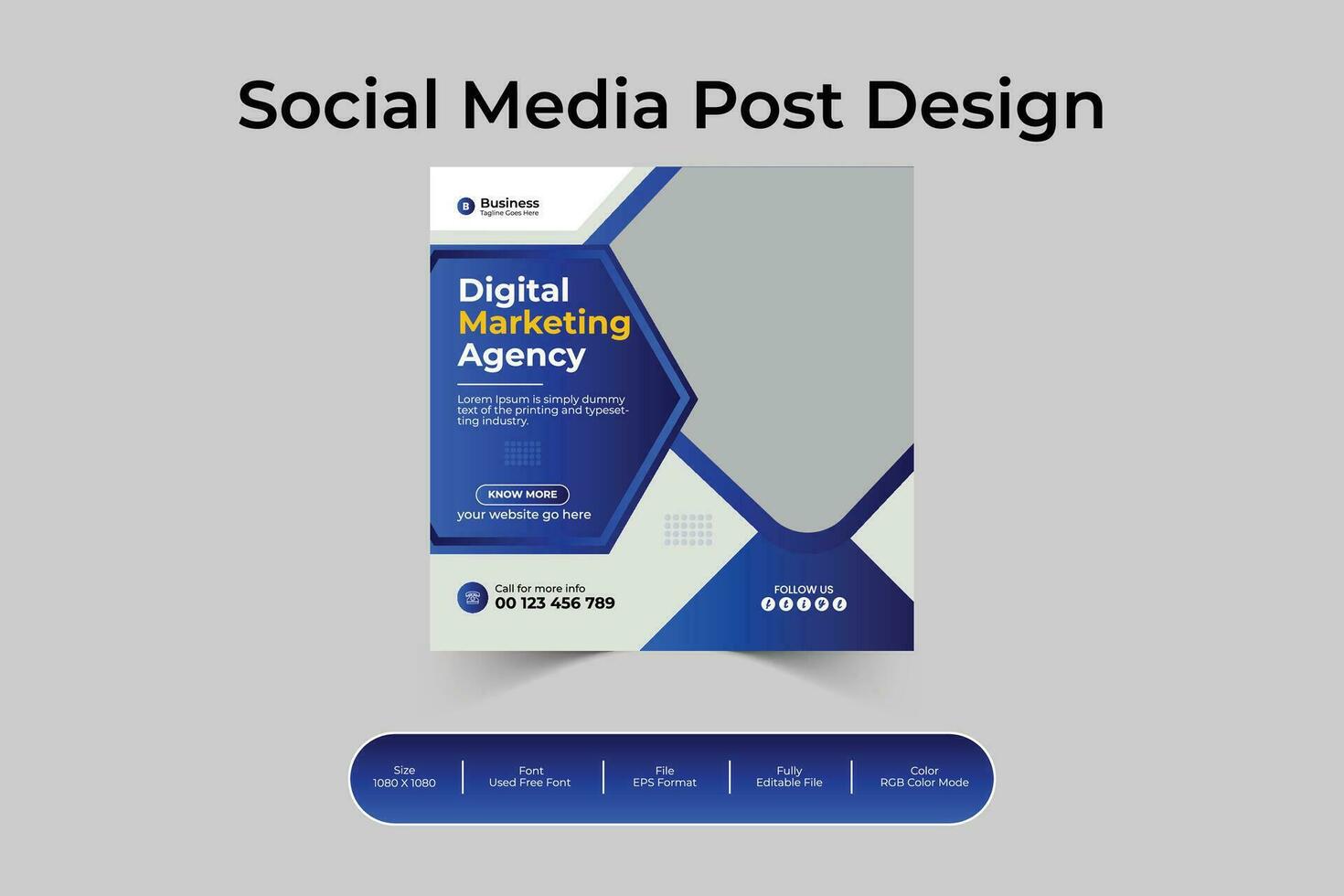 Social media post design and square banner with creative, professional, eye catching and modern layout vector