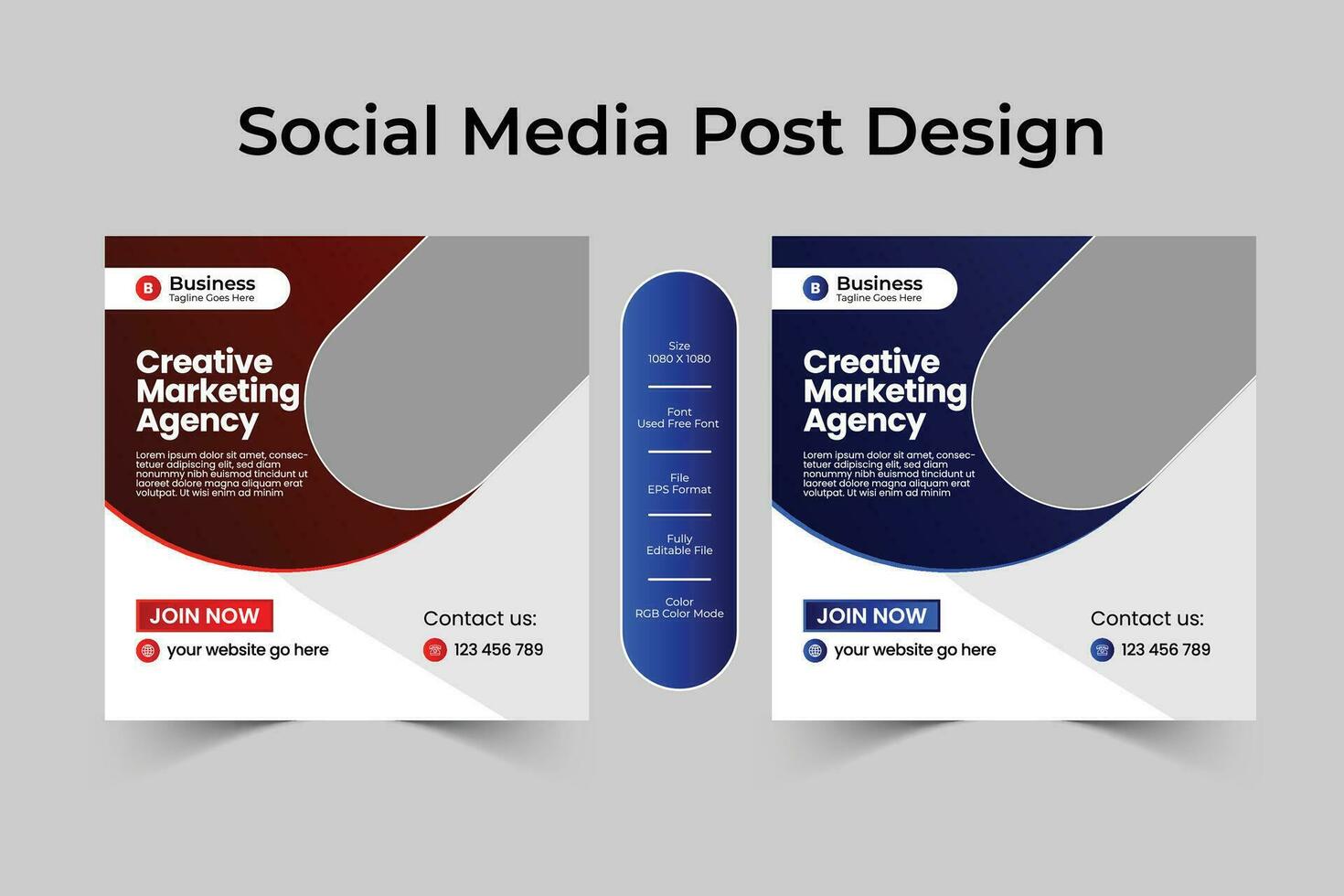 Social media post design and square banner with creative, professional, eye catching and modern layout vector