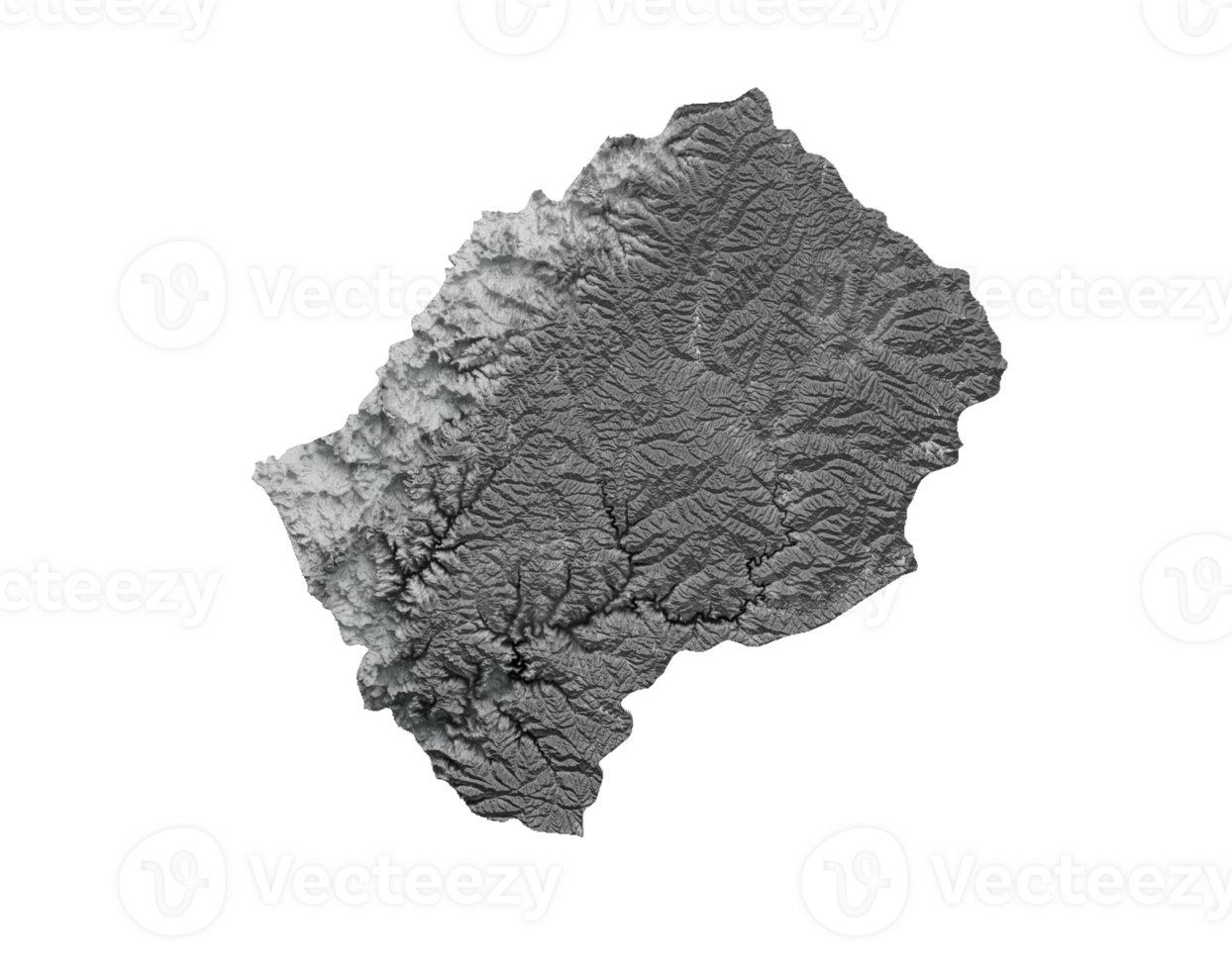Lesotho Map Lesotho Flag Shaded relief Color Height map 3d illustration png