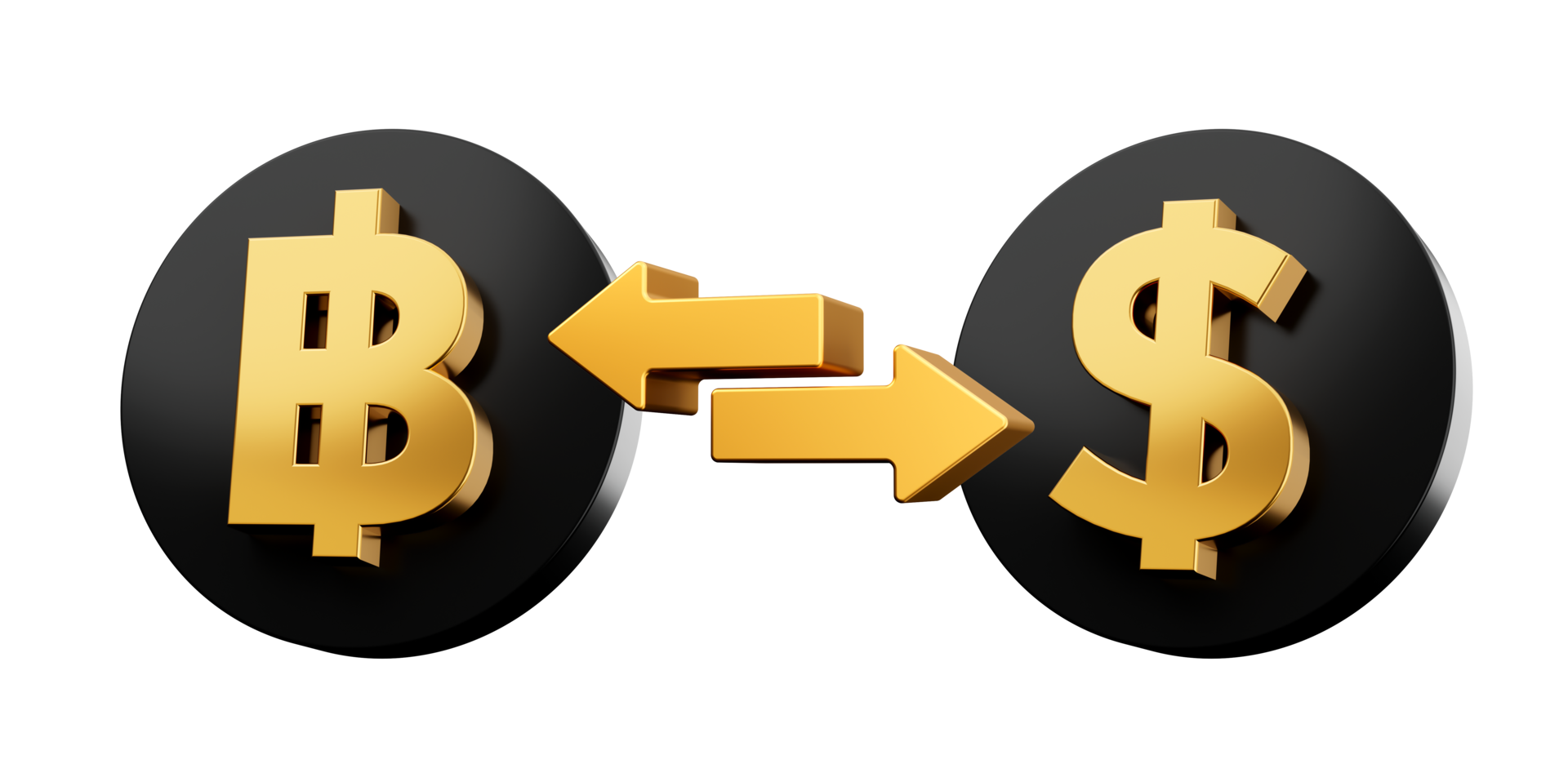 Guld Och Svart Baht Till Dollar Tecken Ikon Valuta Utbyta Ikon Med guld-och-svart-baht-till-dollar-tecken-ikon-valuta-utbyta-ikon-med