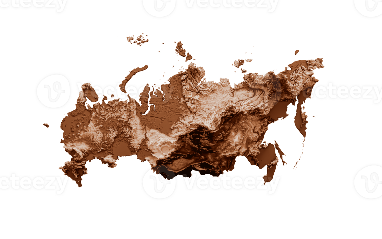Map of Russia in old style, brown graphics in a retro style Vintage Style. High detailed 3d illustration png