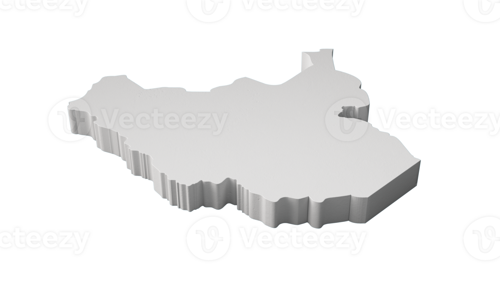 Sudan 3D map Geography Cartography and topology map 3D illustration png
