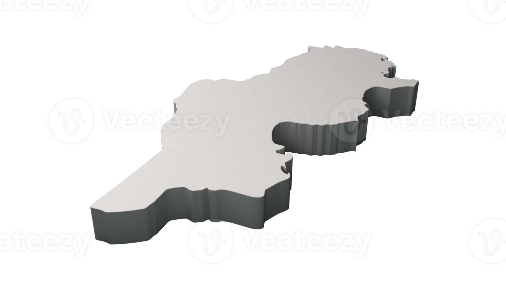 Tunisia 3D map Geography Cartography and topology 3D illustration png