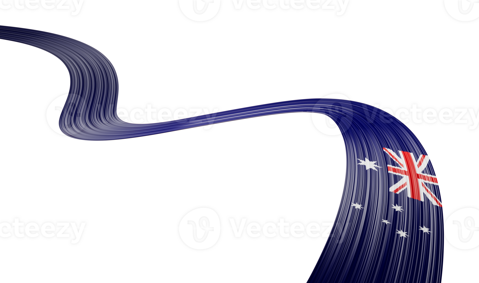 bandeira da austrália acenando fitas. ilustração 3D png