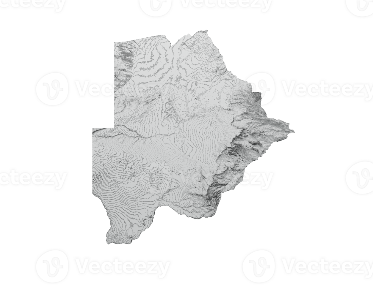 Botswana Map Botswana Flag Shaded relief Color Height map 3d illustration png