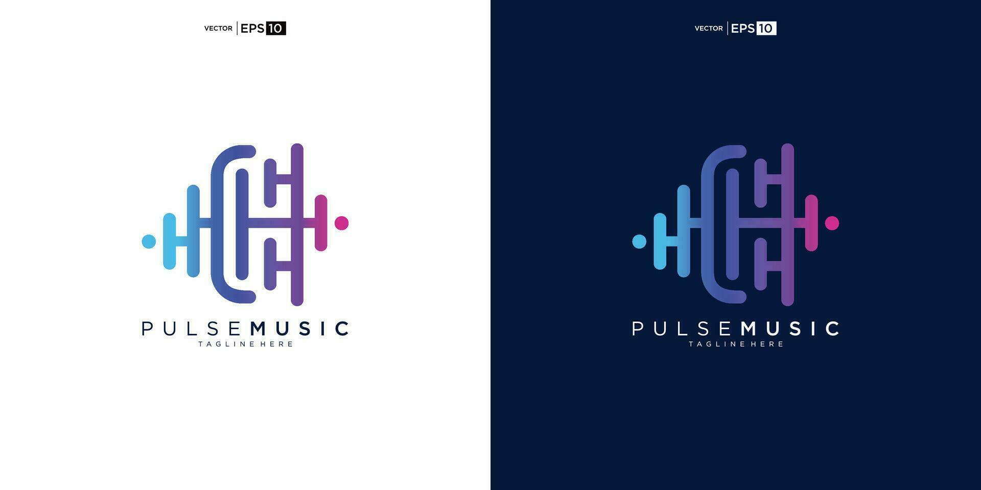 Pulse music player logo element. Logo template electronic music, equalizer, store, audio wave logo concept. vector