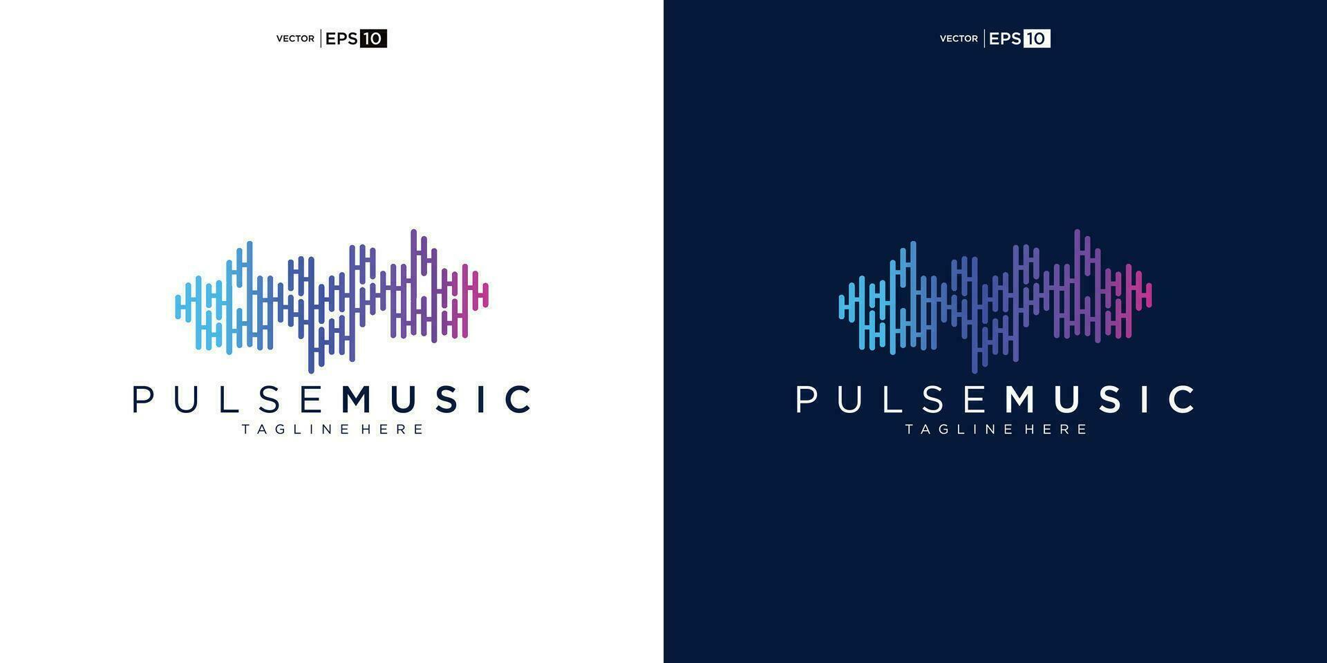 Pulse music player logo element. Logo template electronic music, equalizer, store, audio wave logo concept. vector