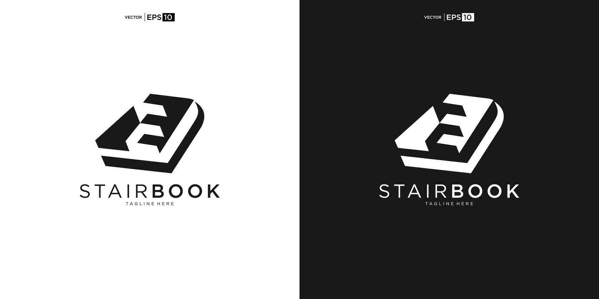 Stair Steps Tread Silhouette for Staircase Architecture Interior Building logo design vector