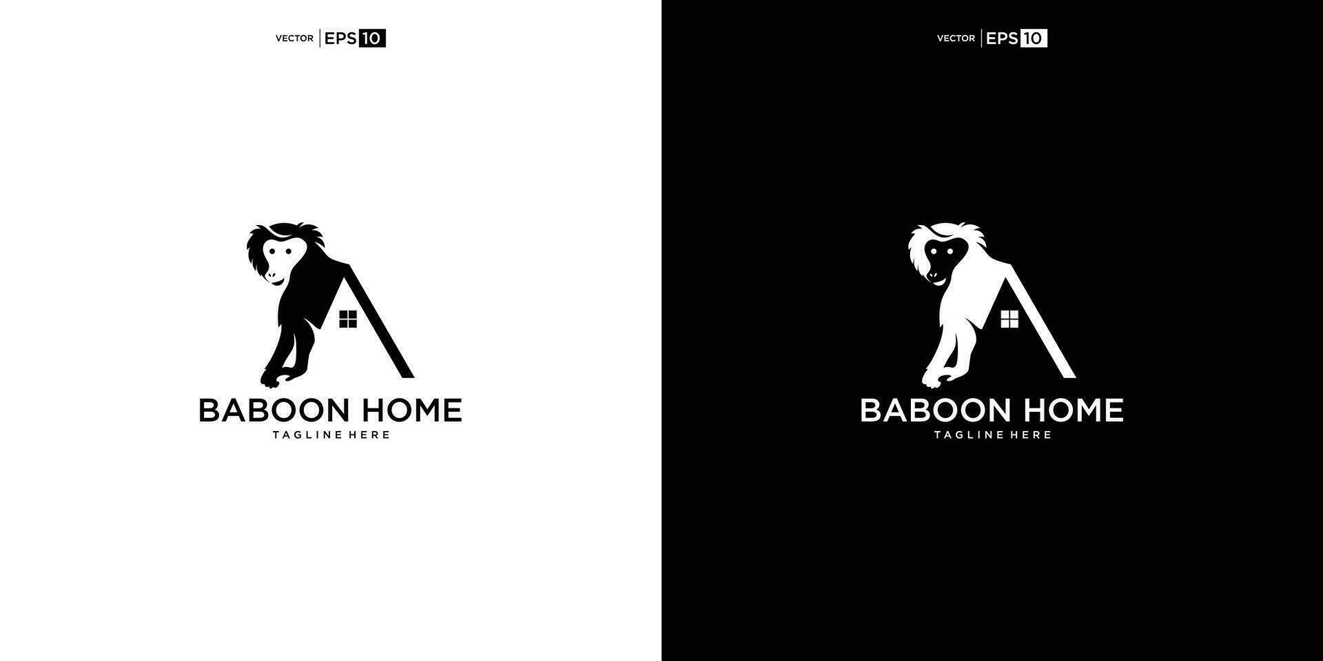 Creative, unique and modern monkey house logo vector design 36270874