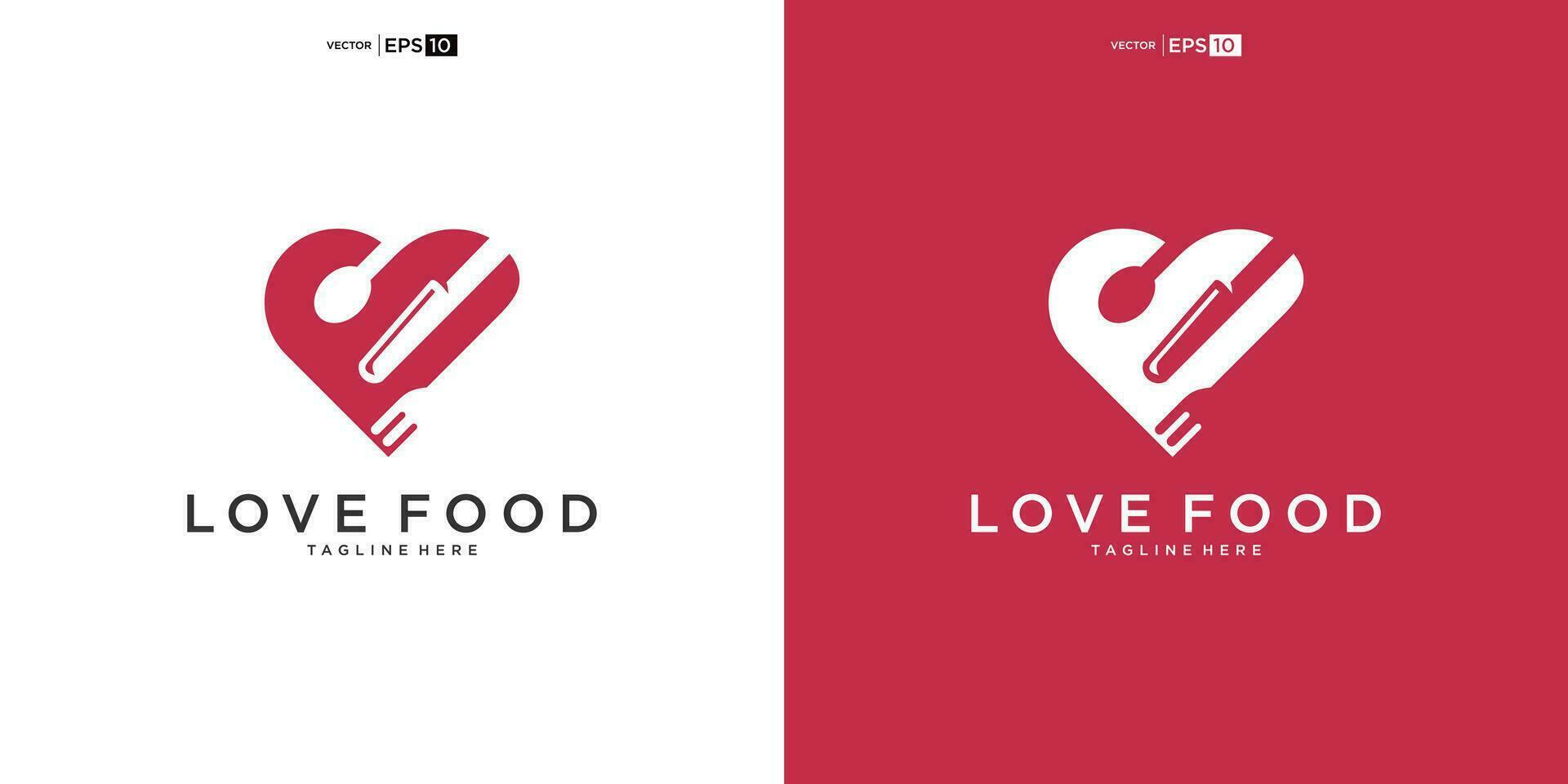 Love Food Logo design Template vector