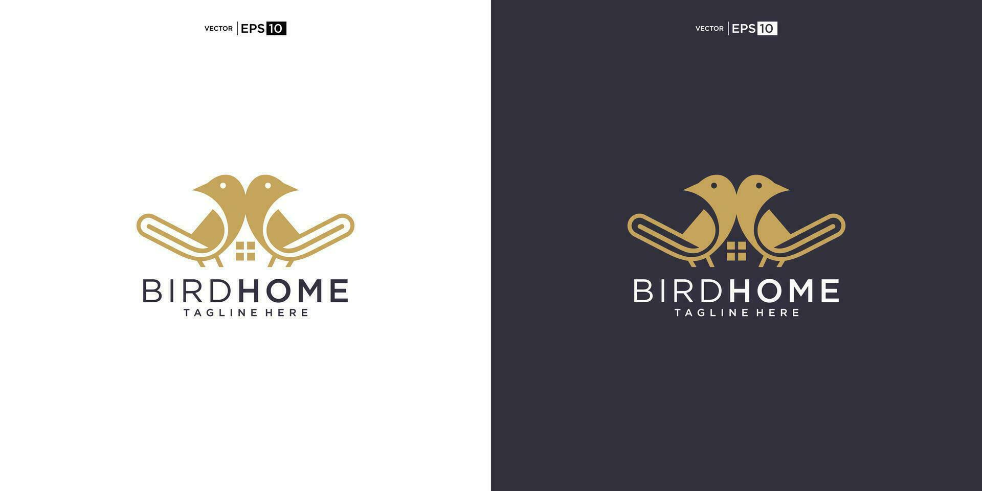 bird house logo design icon vector silhouette illustration