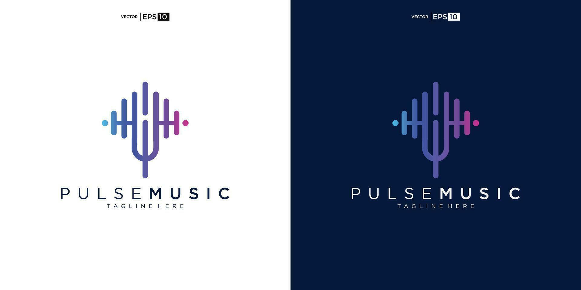 Pulse music player logo element. Logo template electronic music, equalizer, store, audio wave logo concept. vector