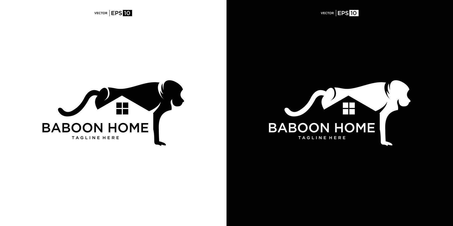 Creative, unique and modern monkey house logo vector design 36270917