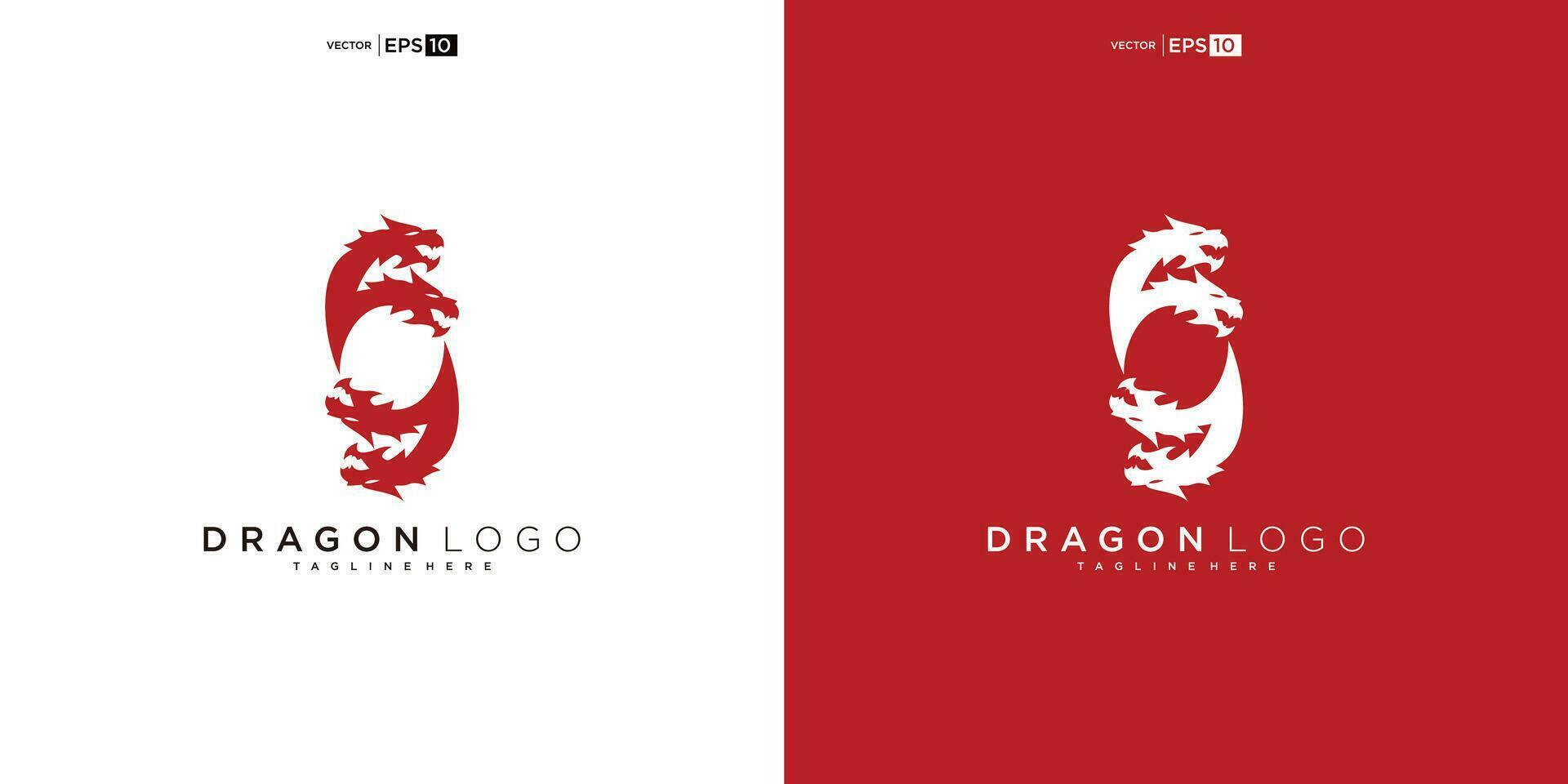 dragon silhouette logo design. Dragon vector illustration