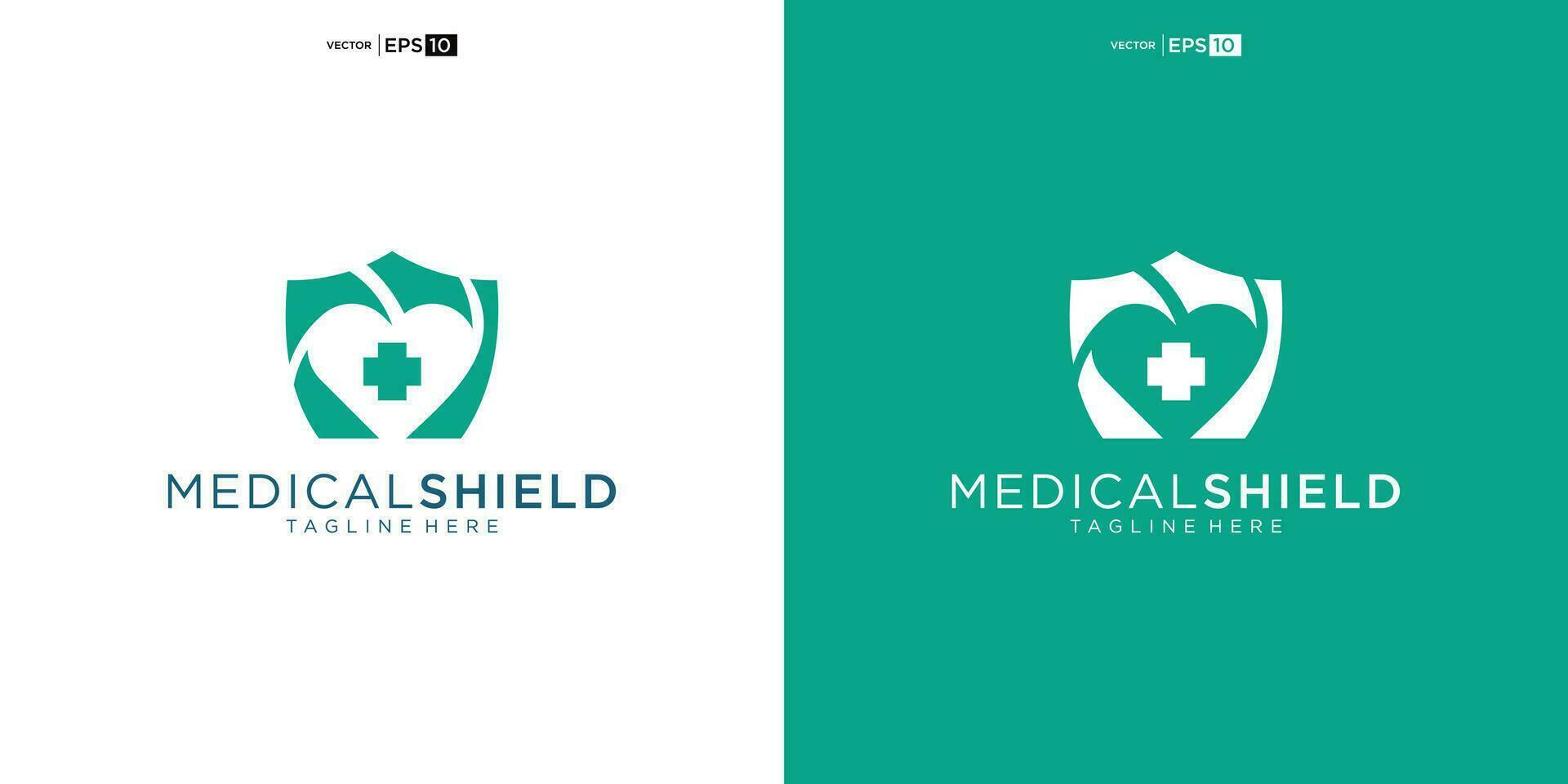 protection logo shield and heart symbol. Health care and medicine, charity and social work vector icon.
