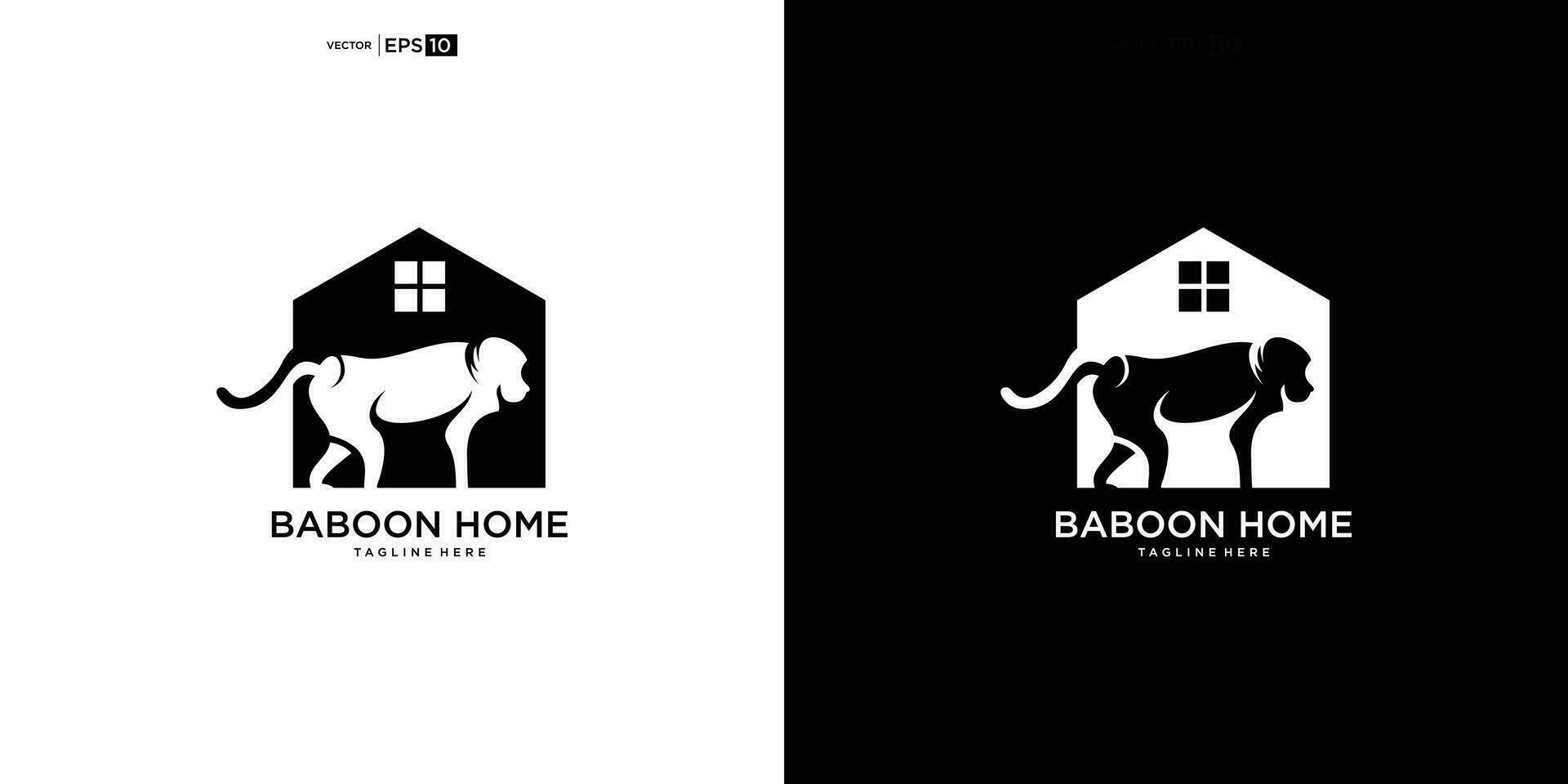 Creative, unique and modern monkey house logo vector design