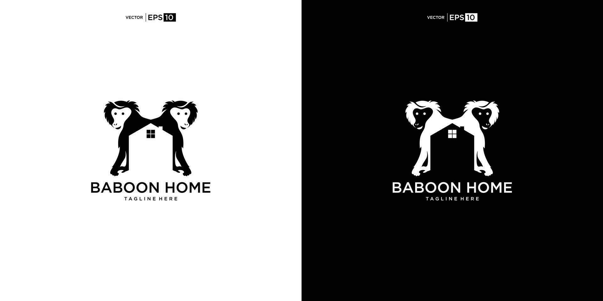 Creative, unique and modern monkey house logo vector design 36270971