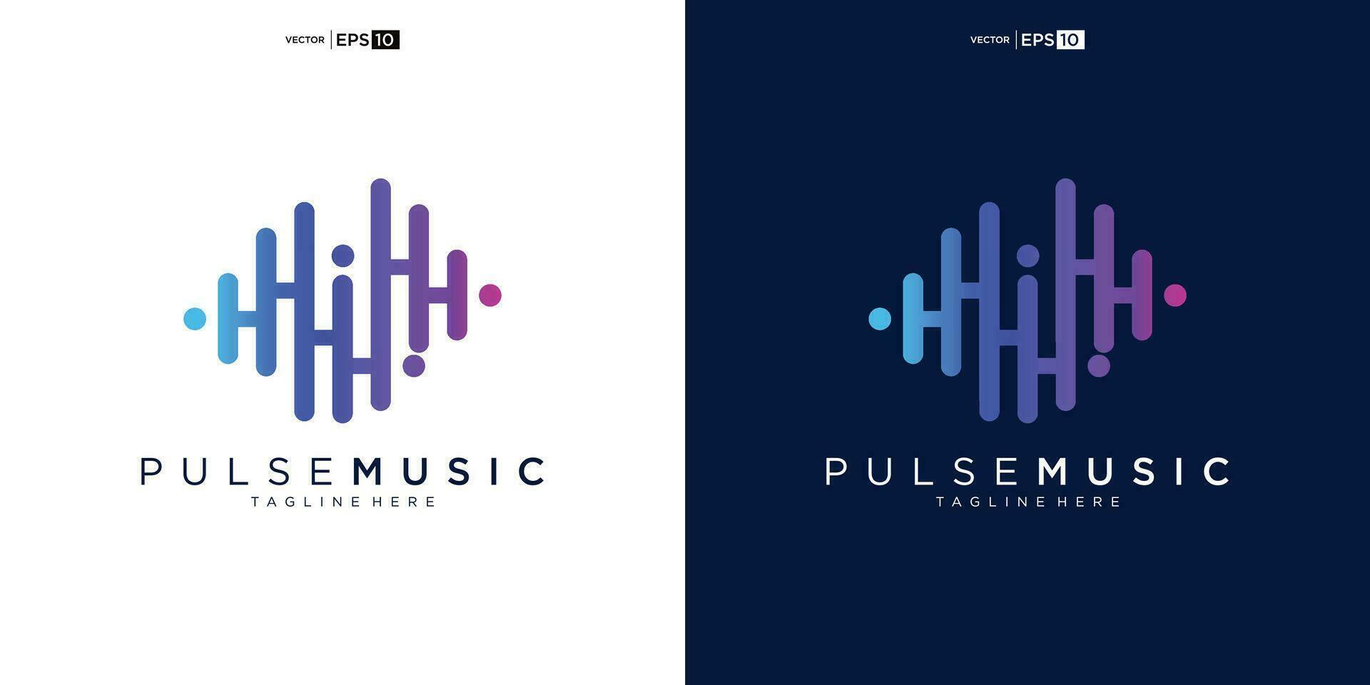 Pulse music player logo element. Logo template electronic music, equalizer, store, audio wave logo concept. vector