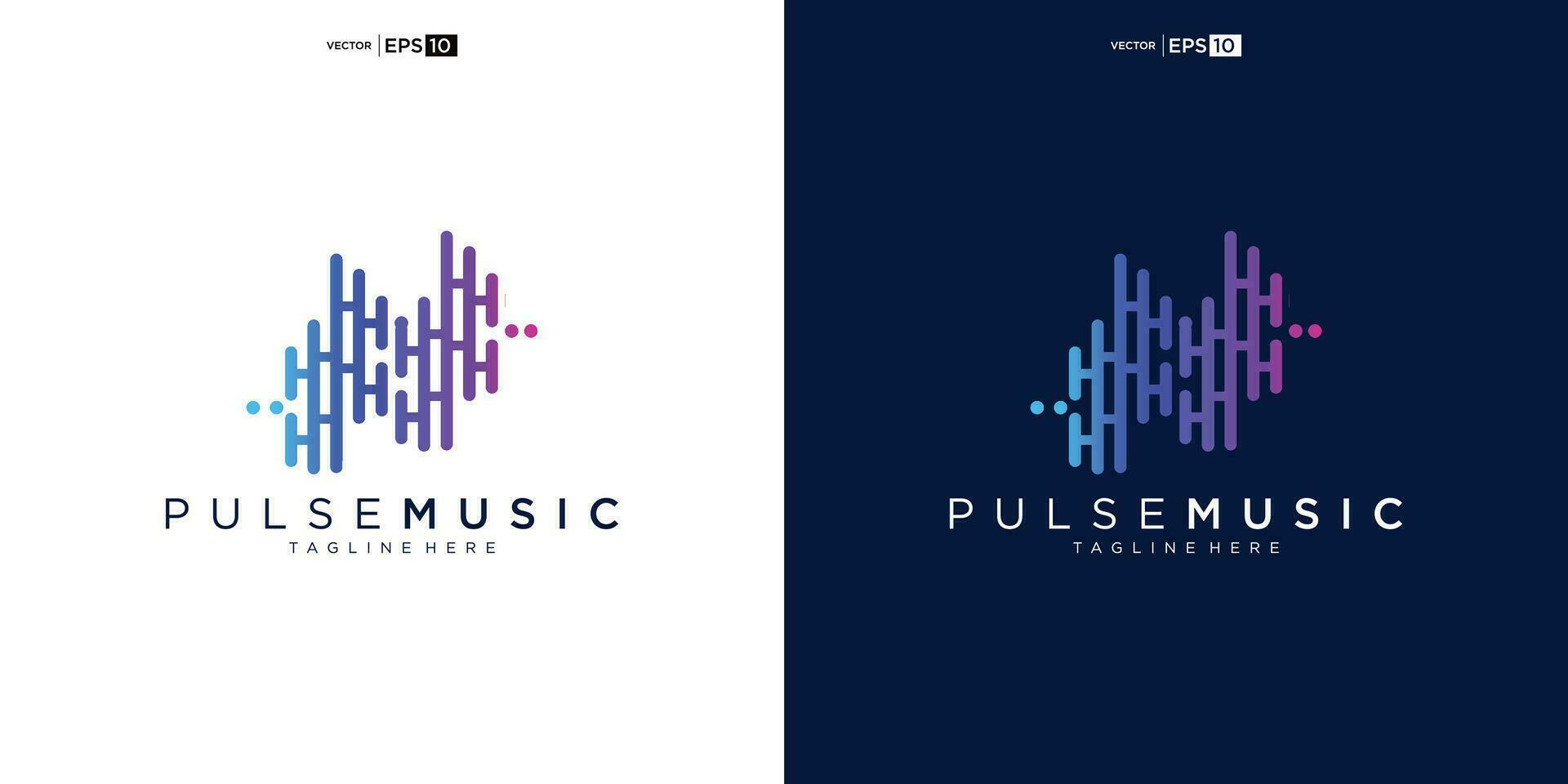 Pulse music player logo element. Logo template electronic music, equalizer, store, audio wave logo concept. vector