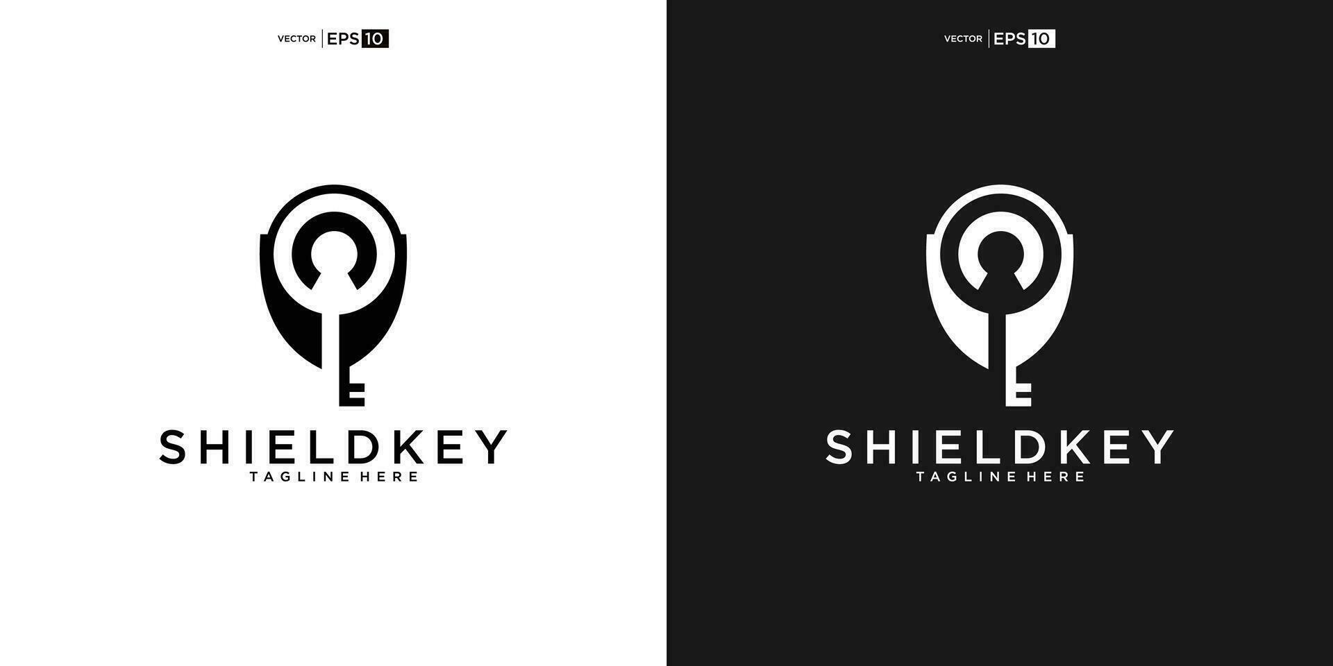 shield and Key Icon logo. Security key icon logo vector