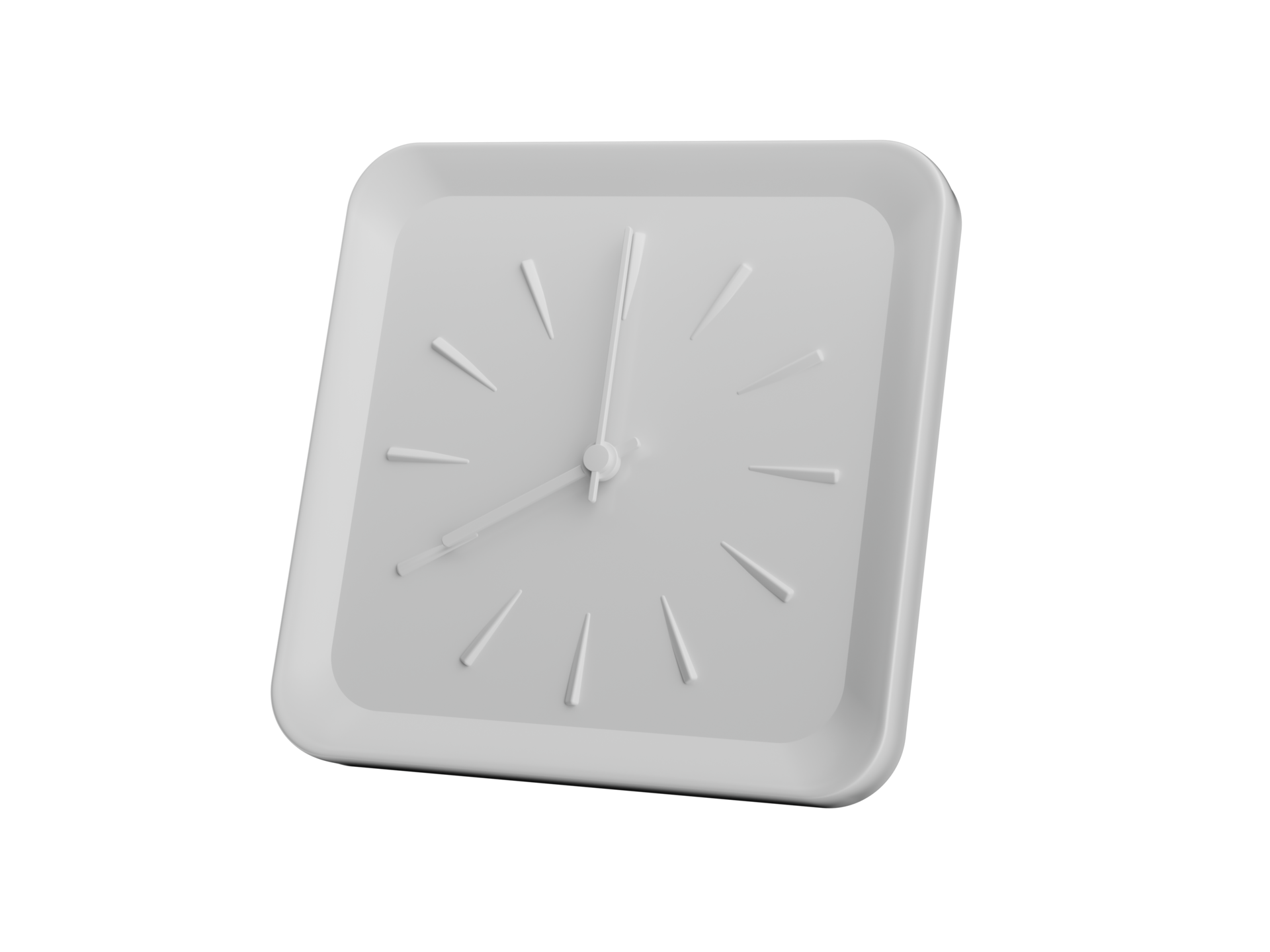 3d Simple White Square Wall Clock 8 O Clock Eight O Clock 3d 