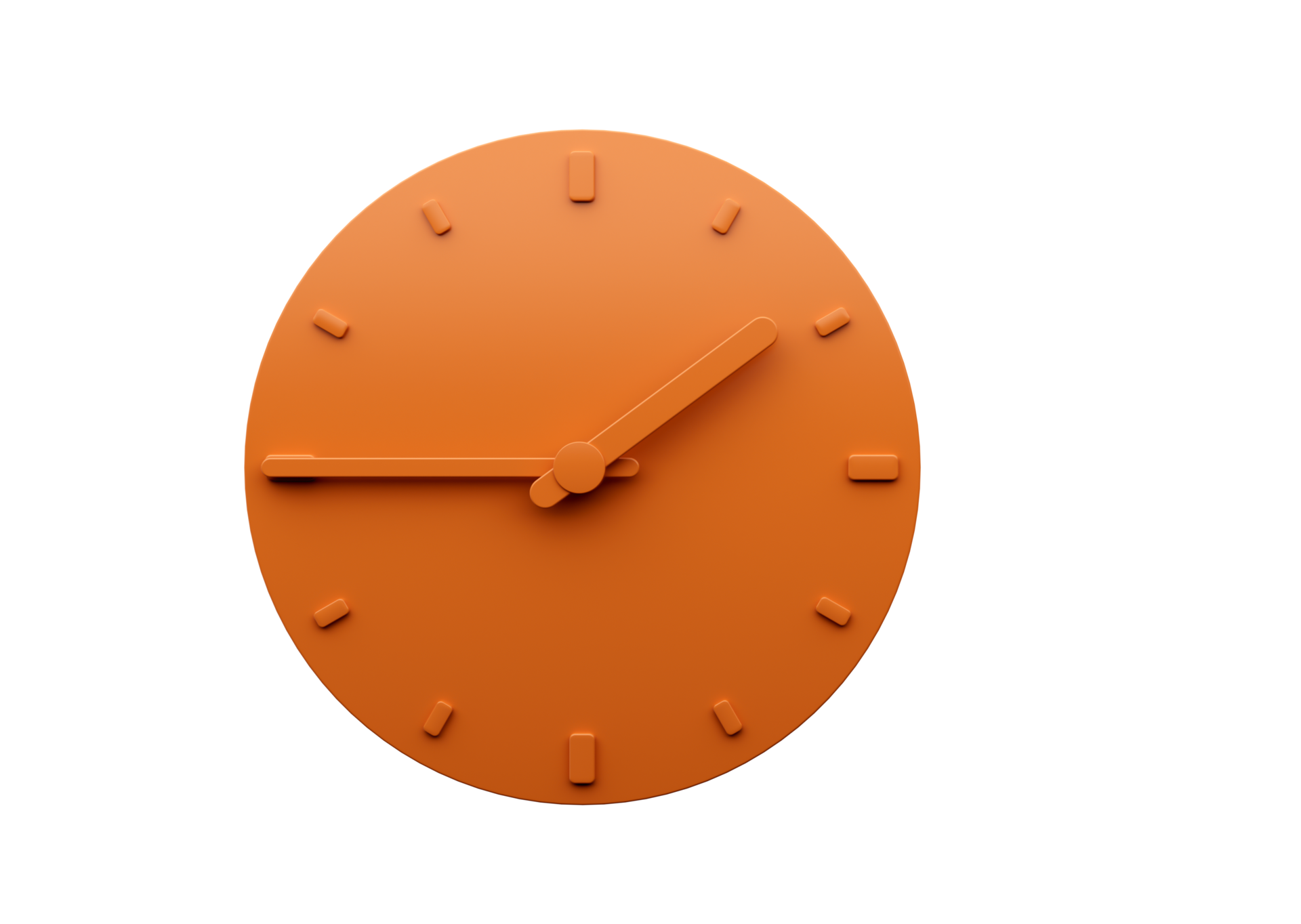minimal orange klocka fjärdedel till två Klockan abstrakt minimalistisk