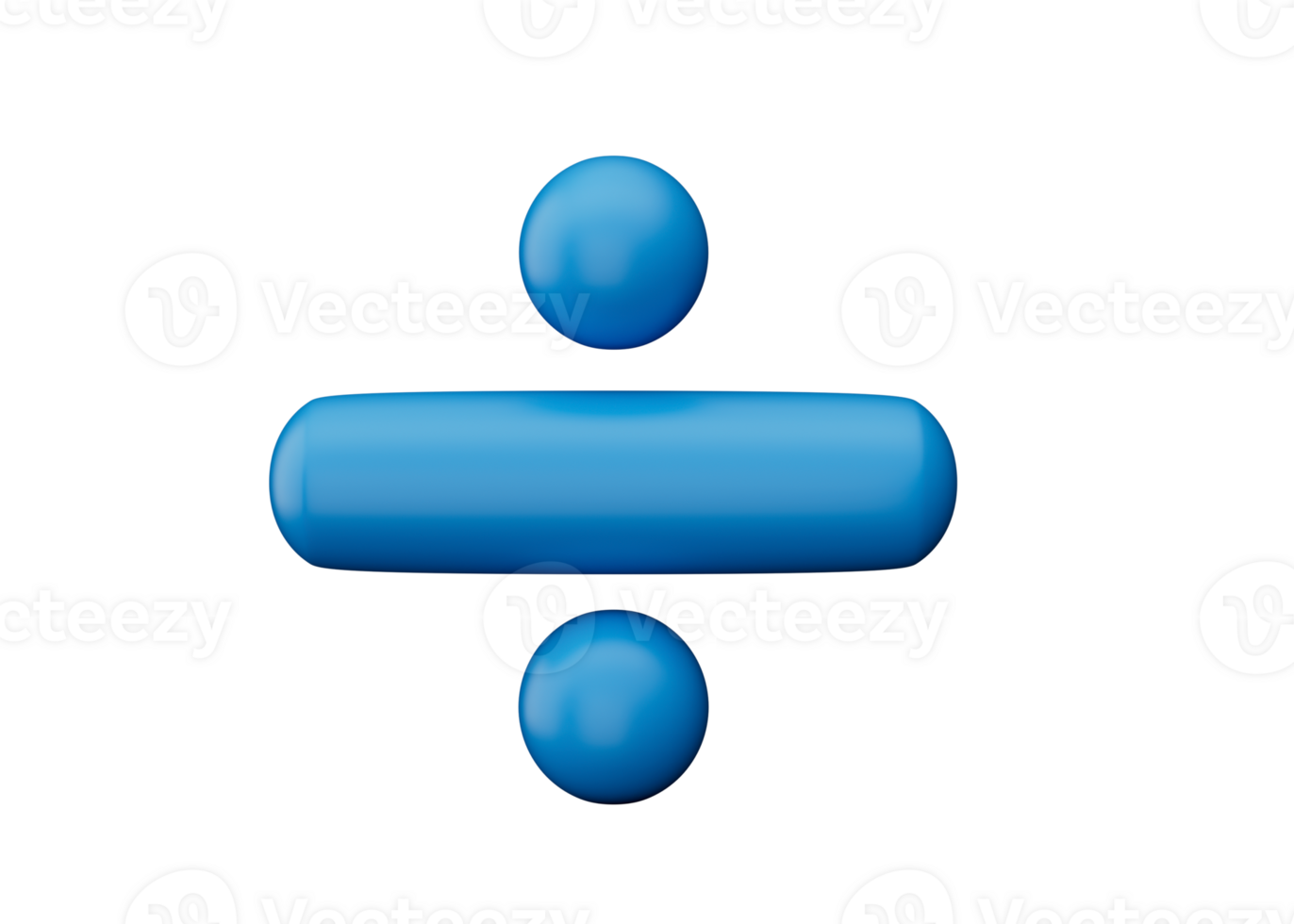 Blue and white 3d math Divide symbols icon 3D illustration png