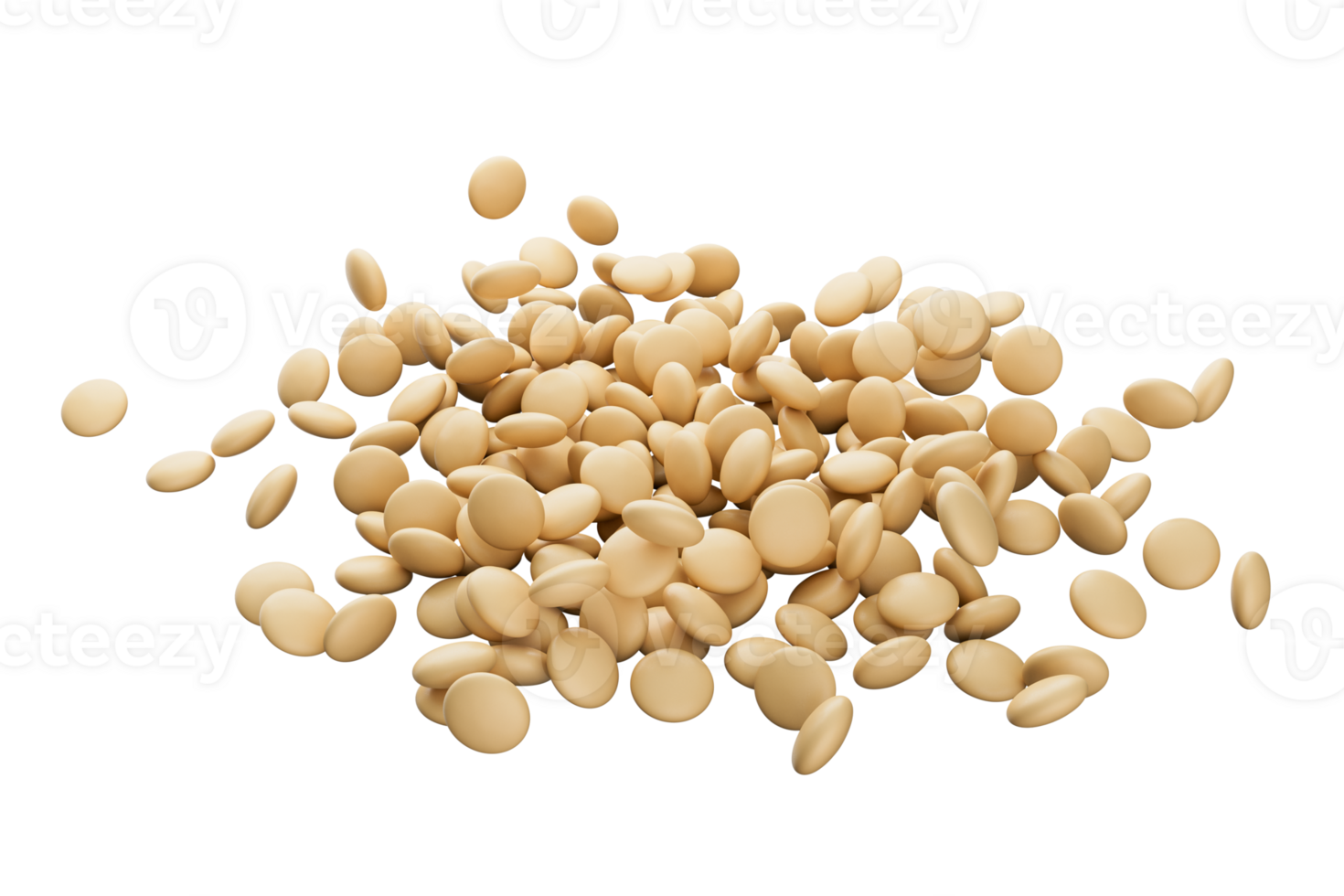 3d Creamy Sponge Cookies Scattered, 3d illustration png