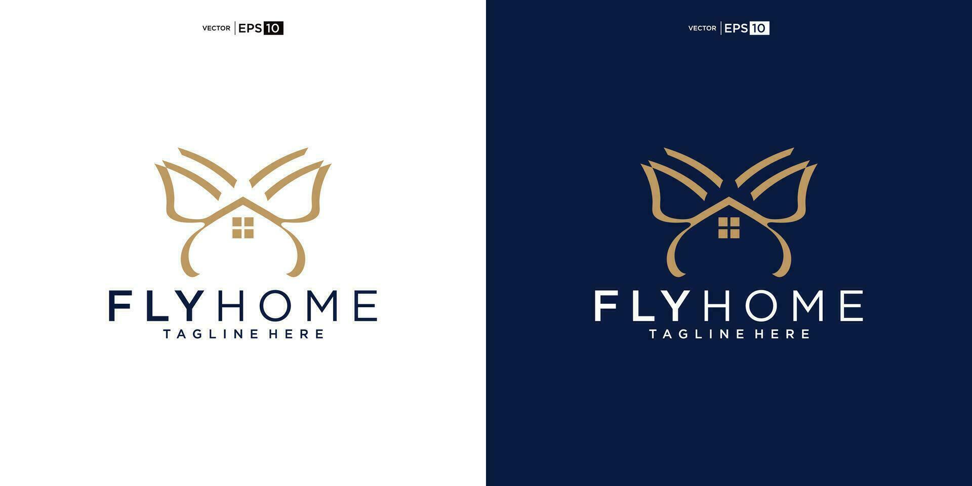 Butterfly with House for Home Real Estate Residential Mortgage Apartment Building Logo Design vector