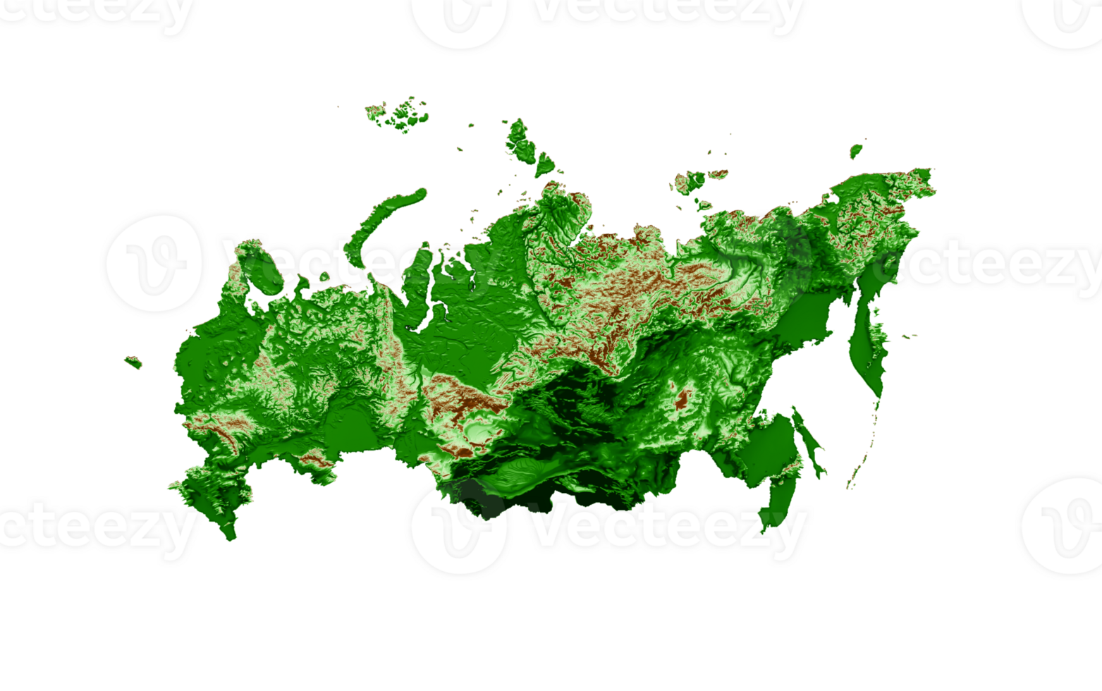 Russia Topographic Map 3d realistic map Color 3d illustration png