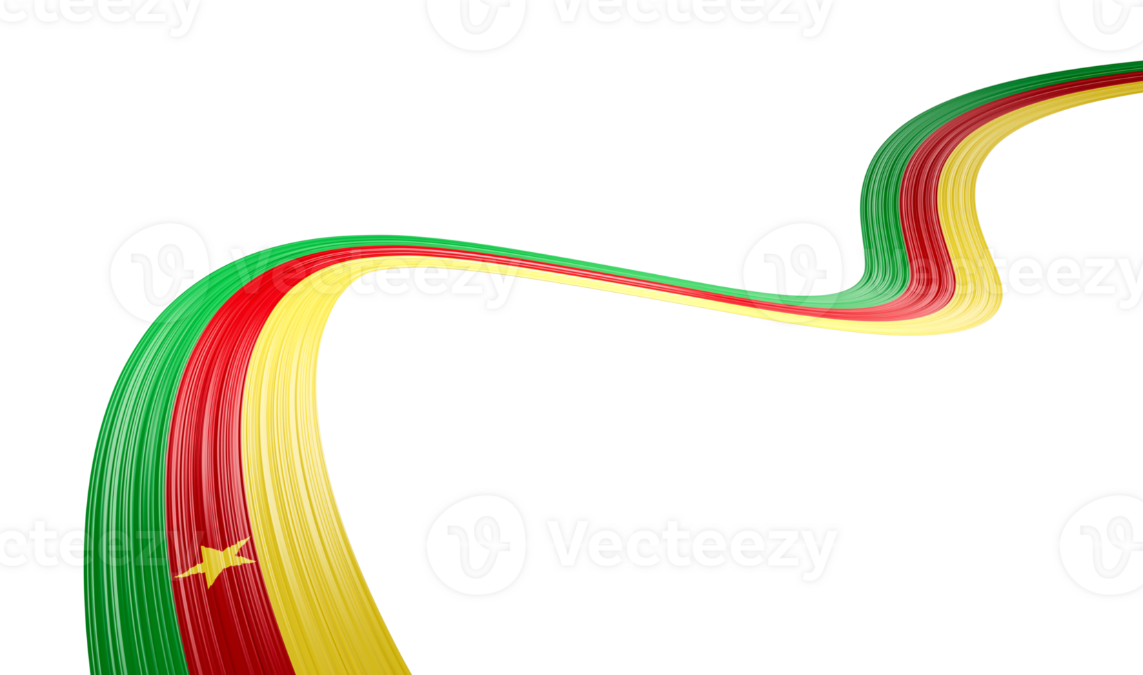 3d bandera de Camerún 3d ondulado brillante Camerún cinta, 3d ilustración png
