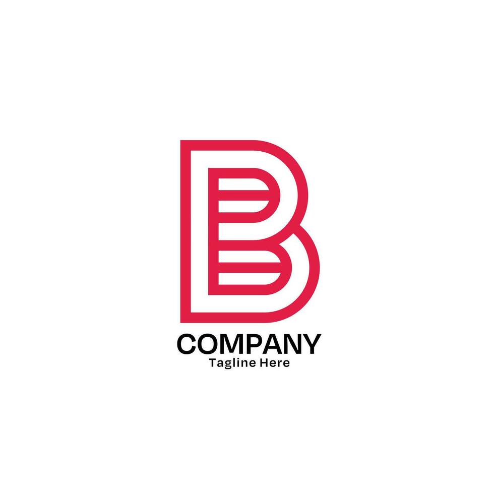 Letter B Logo Design with Minimalist Style for Company and Business vector