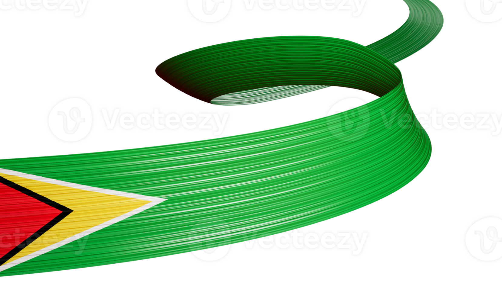 3d Flag Of Guyana Country, Shiny Wavy 3d Flag Ribbon, 3d illustration png