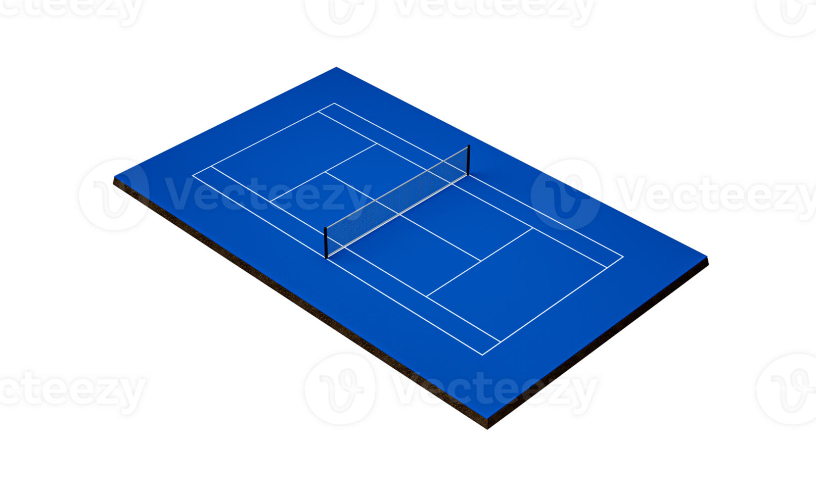 bleu tennis tribunal Couper dehors, 3d illustration png