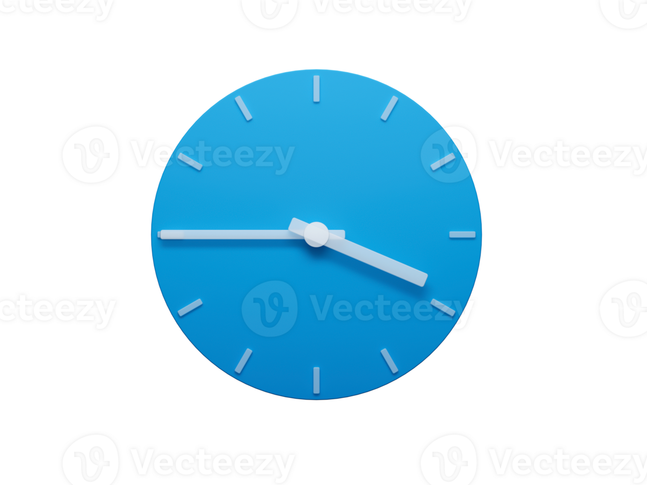Minimal Clock time Quarter To 4 o'clock or Three forty five 3d illustration png