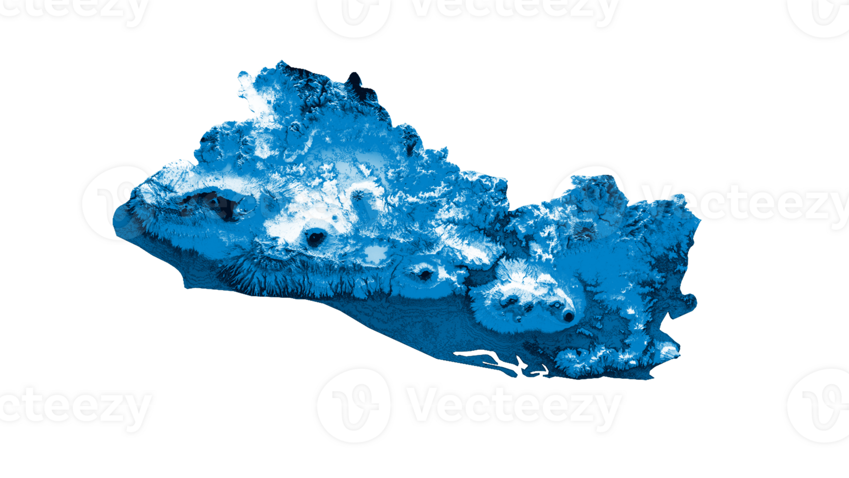 mapa de el salvador con los colores de la bandera azul y blanco mapa en relieve sombreado ilustración 3d png