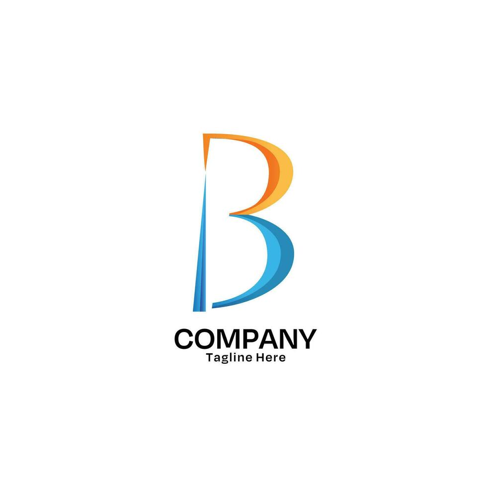 Letter B Logo Design with Minimalist Style for Company and Business vector