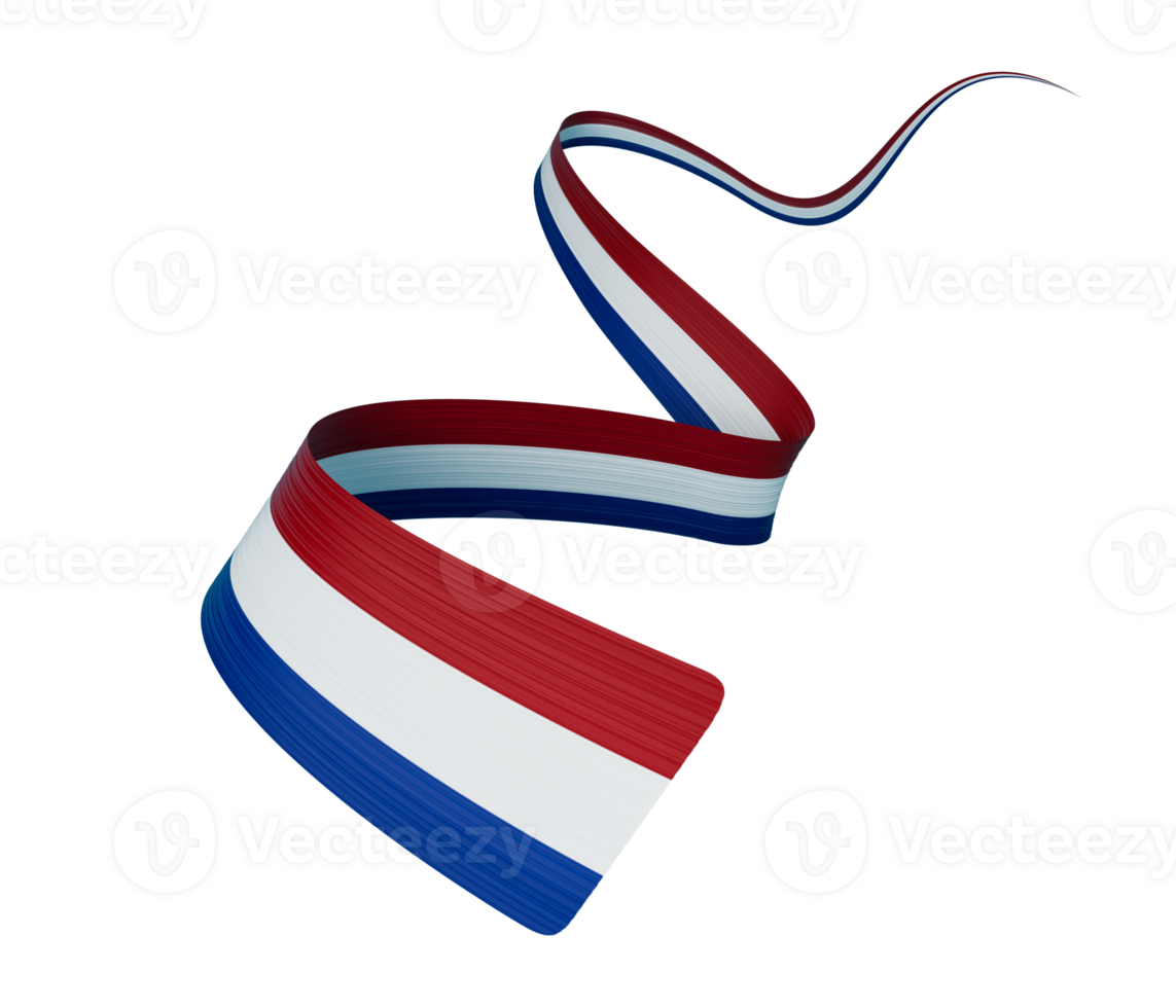 3d Flag Of Netherlands 3d Wavy Shiny Netherlands Ribbon 3d illustration png