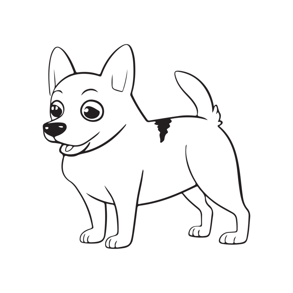 Simple and cute silhouette of Beagle dog, transparent png