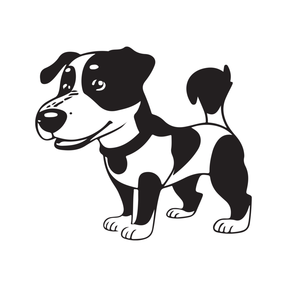 Simple and cute silhouette of Beagle dog, transparent png