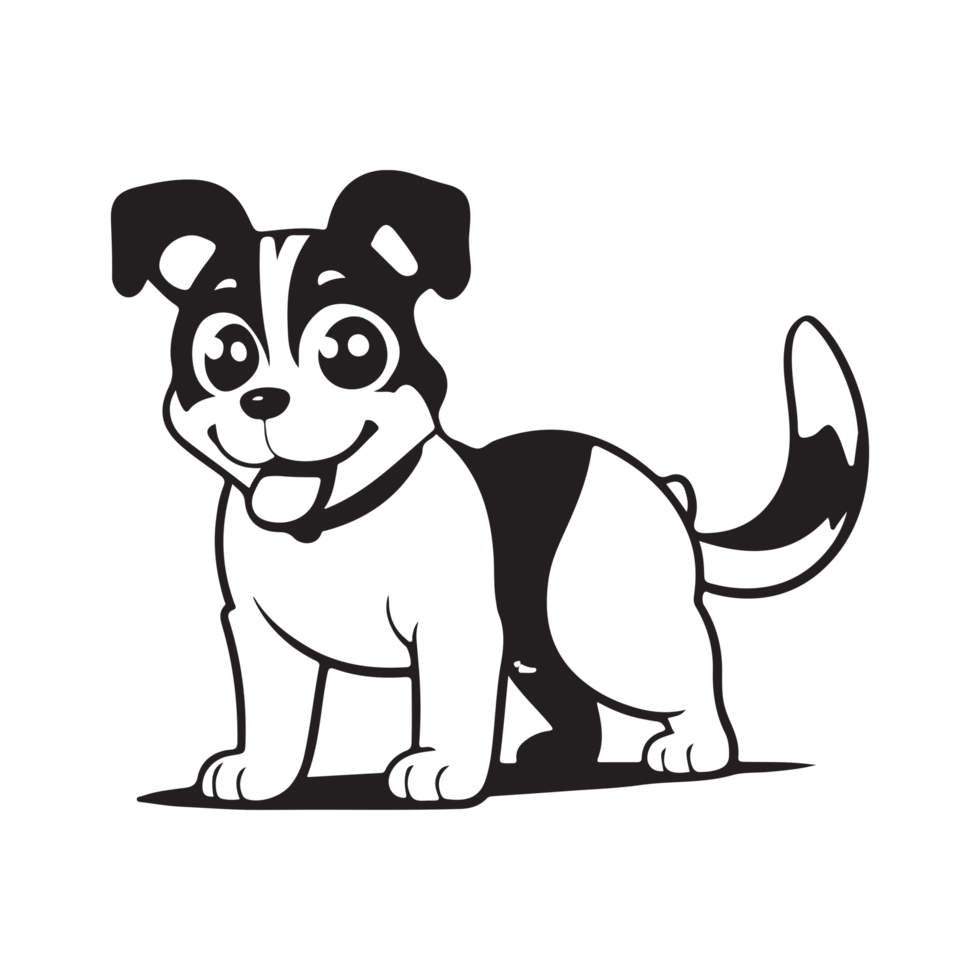 Simple and cute silhouette of Beagle dog, transparent png