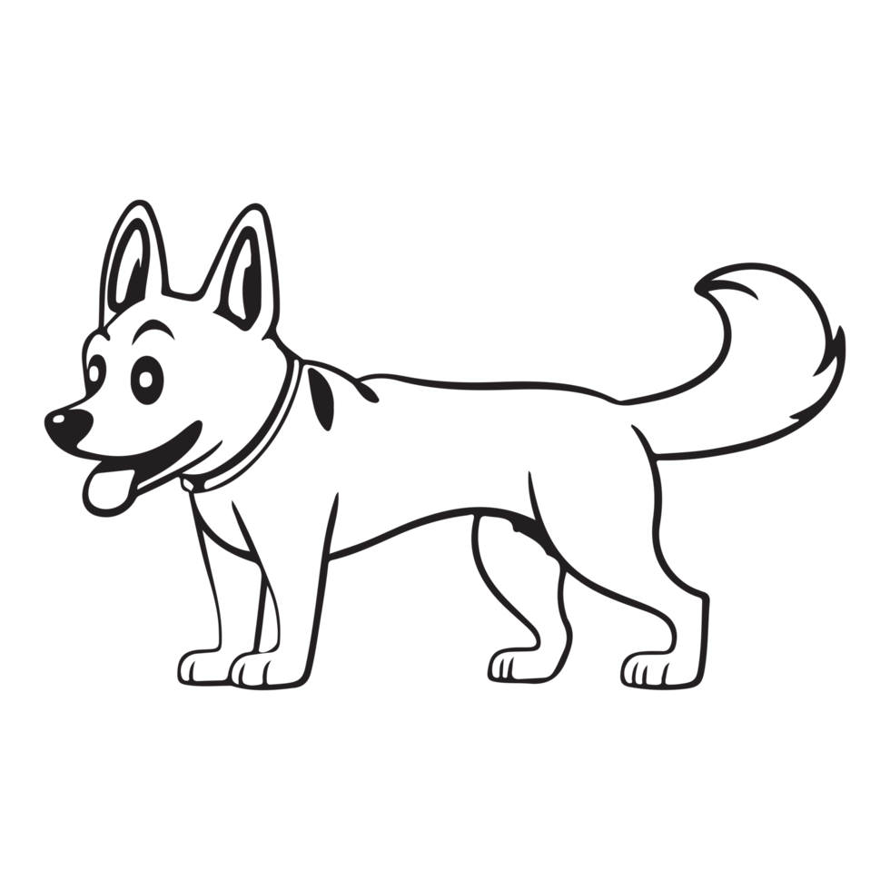 Simple and cute silhouette of Beagle dog, transparent png