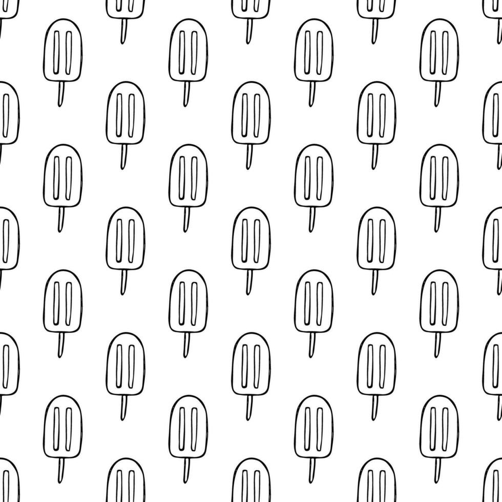 Seamless pattern with ice cream doodle for decorative print, wrapping paper, greeting cards, wallpaper and fabric vector