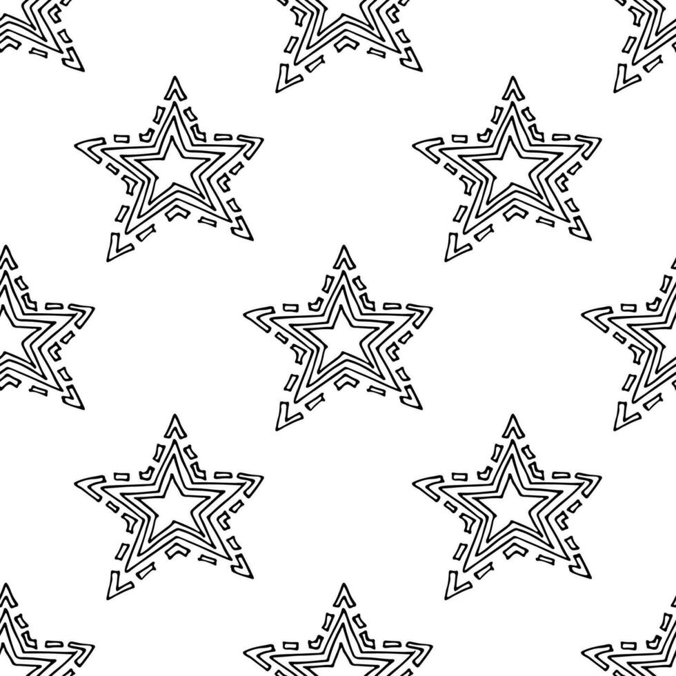 Seamless pattern with cute stars doodle for decorative print, wrapping paper, greeting cards, wallpaper and fabric vector