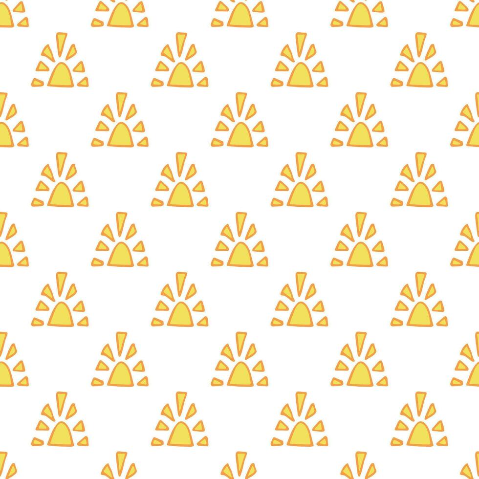Seamless pattern with sun doodle for decorative print, wrapping paper, greeting cards, wallpaper and fabric vector