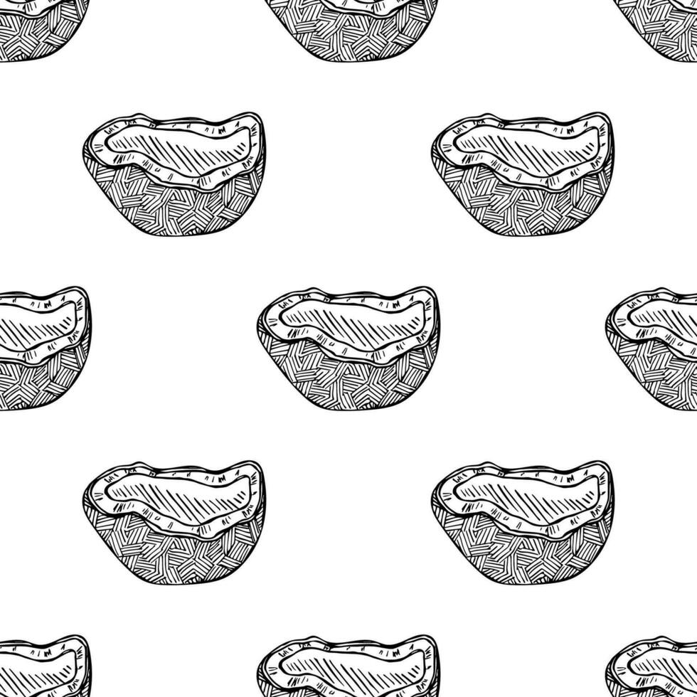 Seamless pattern with coconut doodle for decorative print, wrapping paper, greeting cards, wallpaper and fabric vector