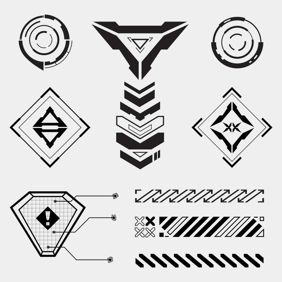 Futuristic element design for street wear fashion vector