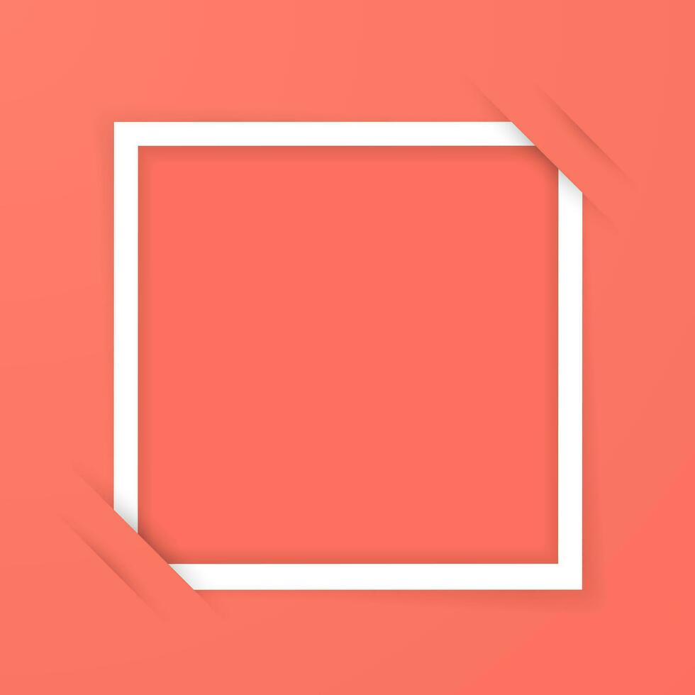 Retro pink photo frame with shadows. Vector illustration.