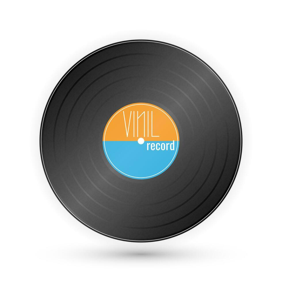 Vinyl music record. Vintage gramophone disc. Vector illustration